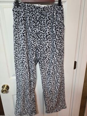 Gray and Black Leopard Print Lounge Pants